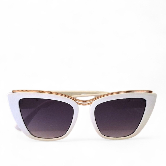 Dolce & Gabbana DG22038 Cat-Eye Sunglasses — White & Gold Luxe w/ Case - Picture 14 of 15